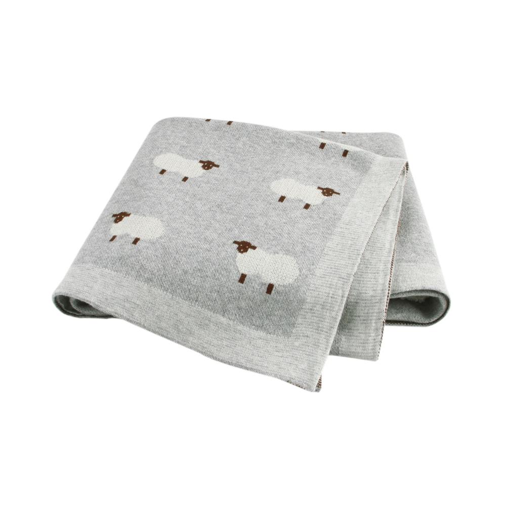 Knitted cotton baby blanket keeps babies warm and cosy – Breathable and soft | Newborn essential