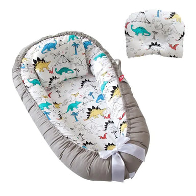 Baby nest lounger with ergonomic support – breathable cotton, lightweight | 0–24 months