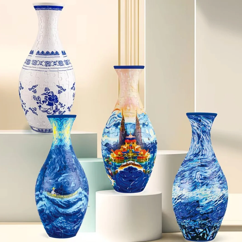 3D puzzle vase with watertight insert – build your own design | creative gift