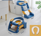 Toilet trainer with non-slip step stool – adjustable, foldable | toddler training