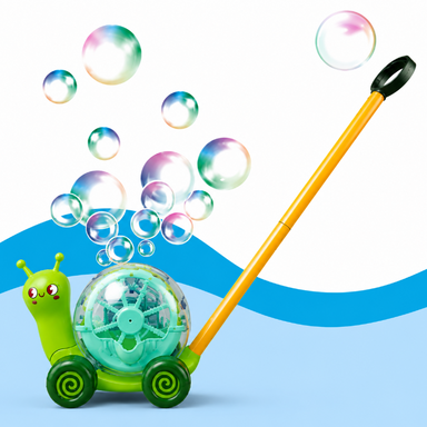 Automatic snail bubble blower – push toy with lights, no mess | outdoor toy