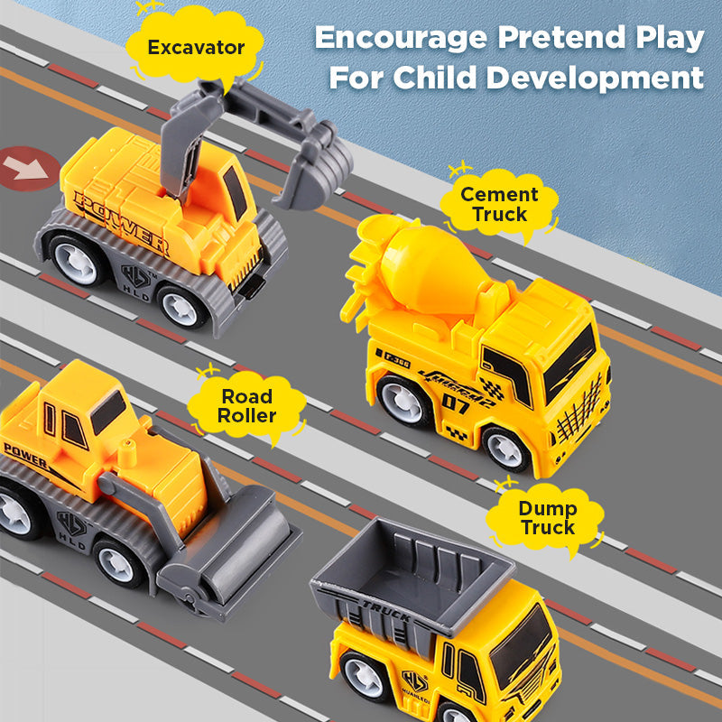 Flexible toy track set with bendable rails – build, race and play | kids construction playset