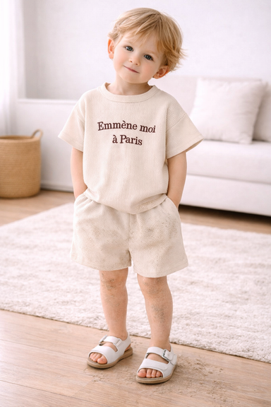 Baby summer set in ribbed fabric – soft, breathable, two-piece | boys & girls