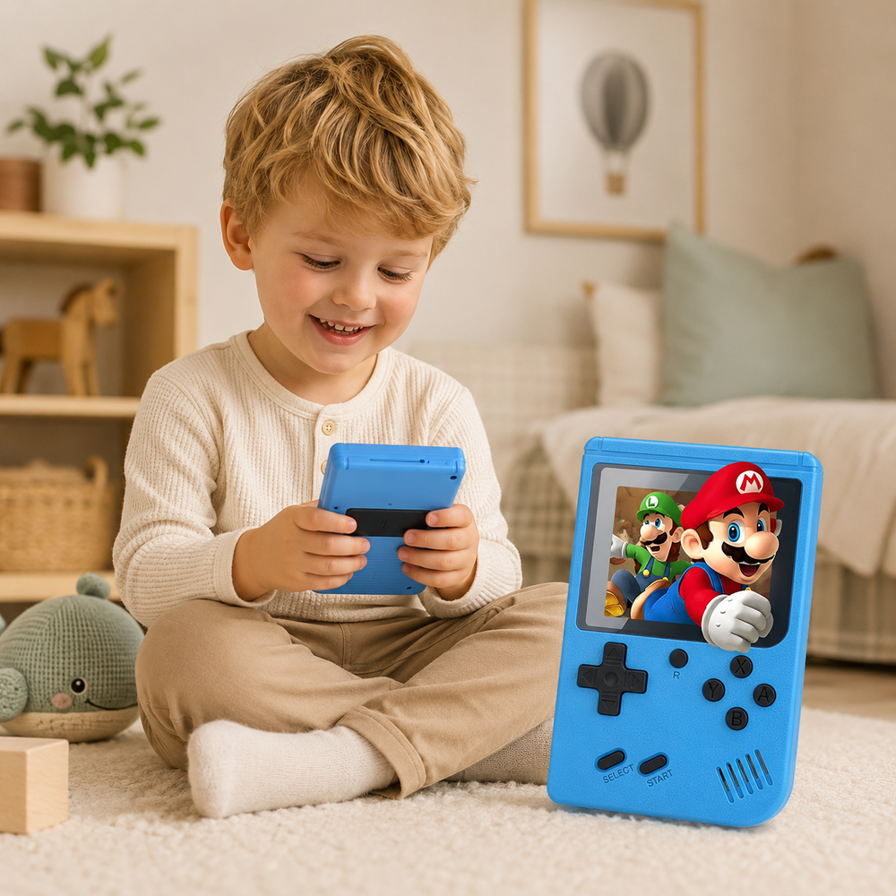 Retro handheld games console with 400 games – LCD screen, TV connection | Kids & adults