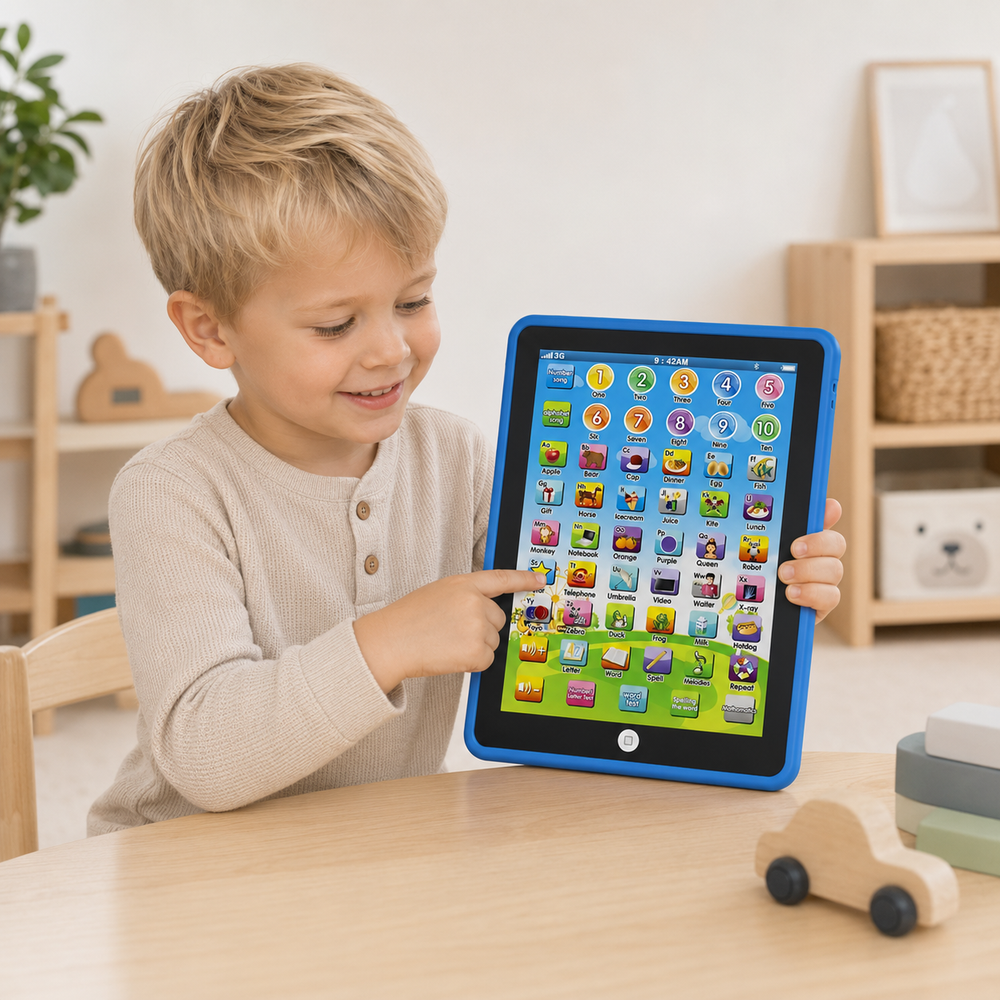 Educational kids' tablet with sound buttons – no screen, no apps | ages 3-6