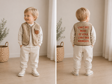 Reversible kids' bodywarmer – warm, lightweight, two styles | 0–6 years