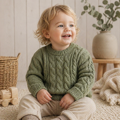 Knitted cable jumper keeps kids warm all season – soft cotton mix, machine washable | kids knitwear