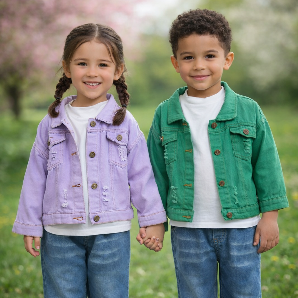 Lightweight denim jacket for kids – breathable, comfortable fit | 6 months-7 years