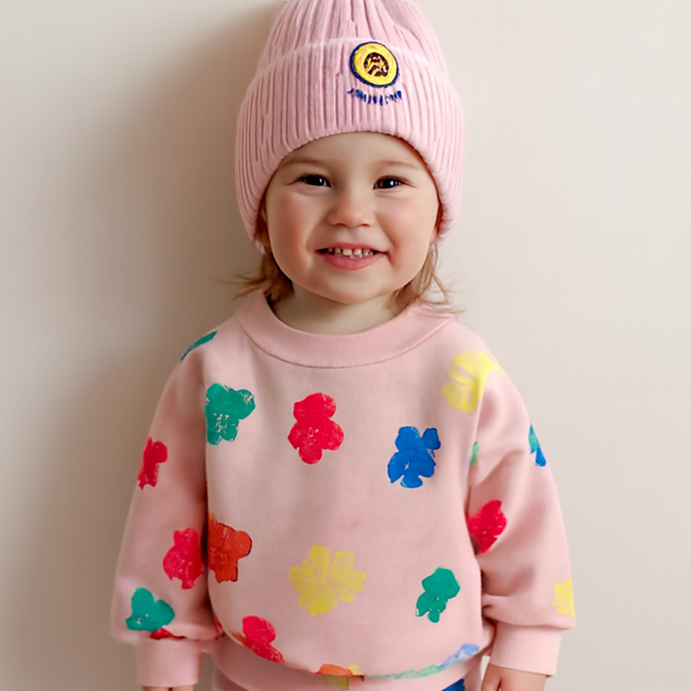 Fleece-lined tracksuit set – soft cotton blend, gummy bear print | baby & toddler outfit