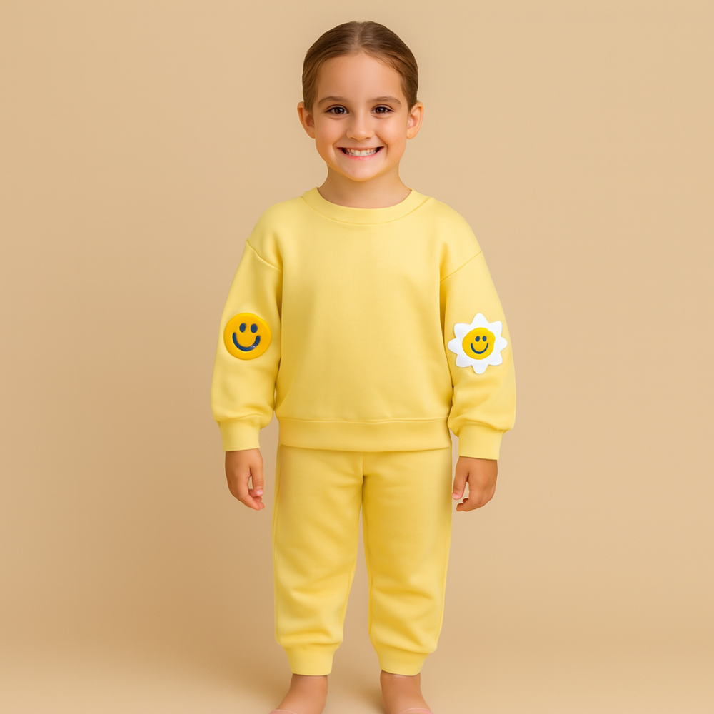 Cotton 2-piece set with daisy print – soft, breathable, elastic waistband | Baby & toddler outfit