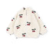 Fleece jacket with cherry print – soft teddy fleece, zip fastening | kids