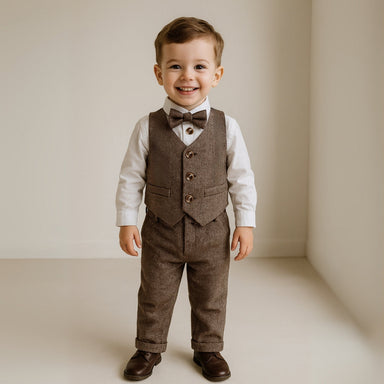 Party outfit set with waistcoat and bow tie – smart, comfortable fit | toddlers & kids