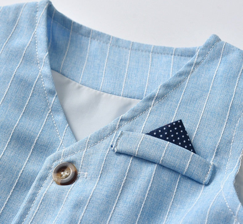 Baby boy's 3-piece party outfit – blouse, gilet & trousers | smart occasion wear
