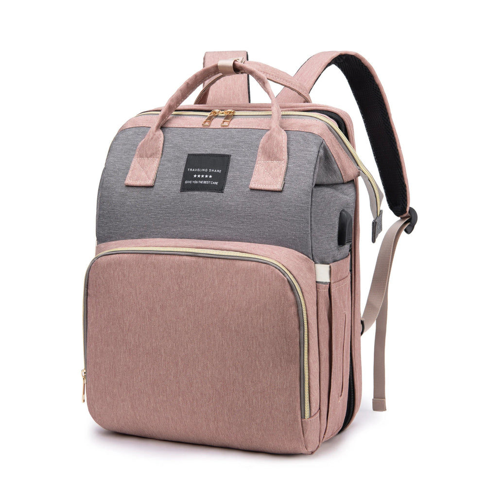 Changing bag with fold-out bed – waterproof, USB port, 16 pockets | Baby travel bag