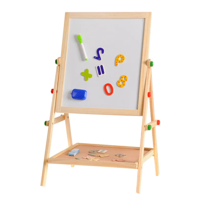 Wooden double-sided easel – adjustable, eco-friendly | for kids