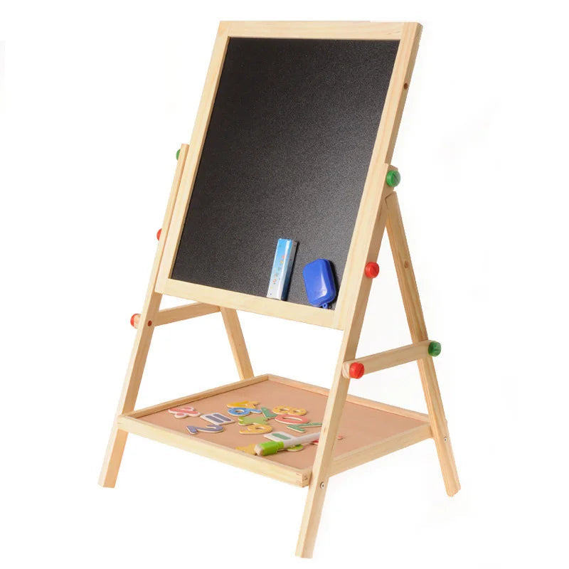 Wooden double-sided easel – adjustable, eco-friendly | for kids