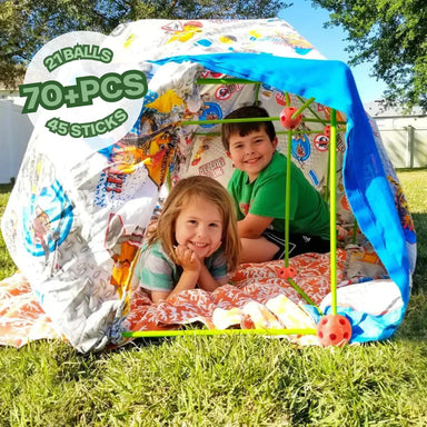 Fort building set for kids – connectors, rods and guide | ages 4+