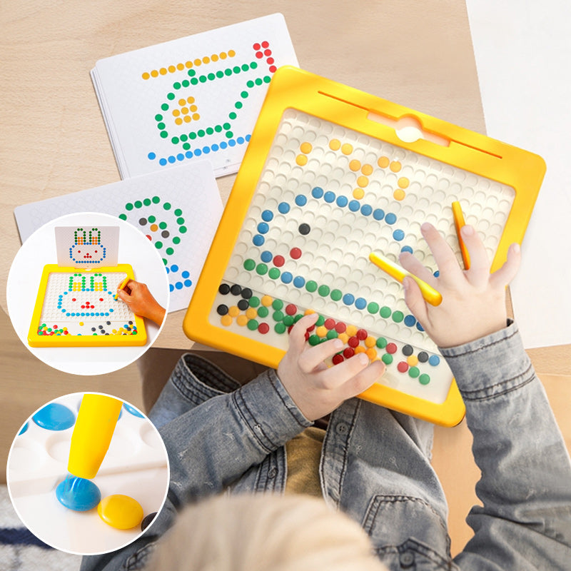 Magnetic drawing board – large surface, stylus and pattern cards | kids