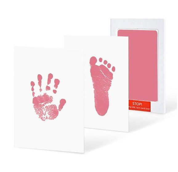 Baby hand and footprint kit creates a lasting keepsake – with name and date space | new parents