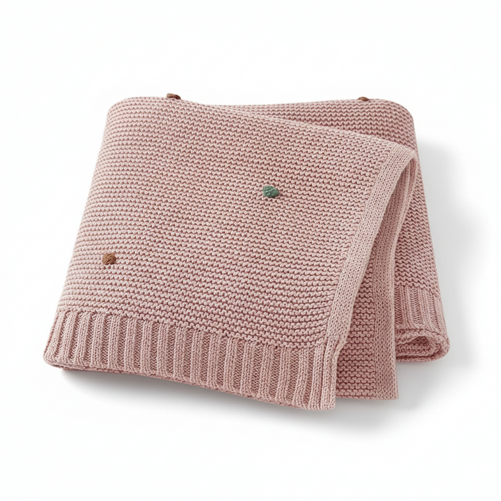 Knitted cotton baby blanket for every season – soft, breathable and durable | pushchair & cot