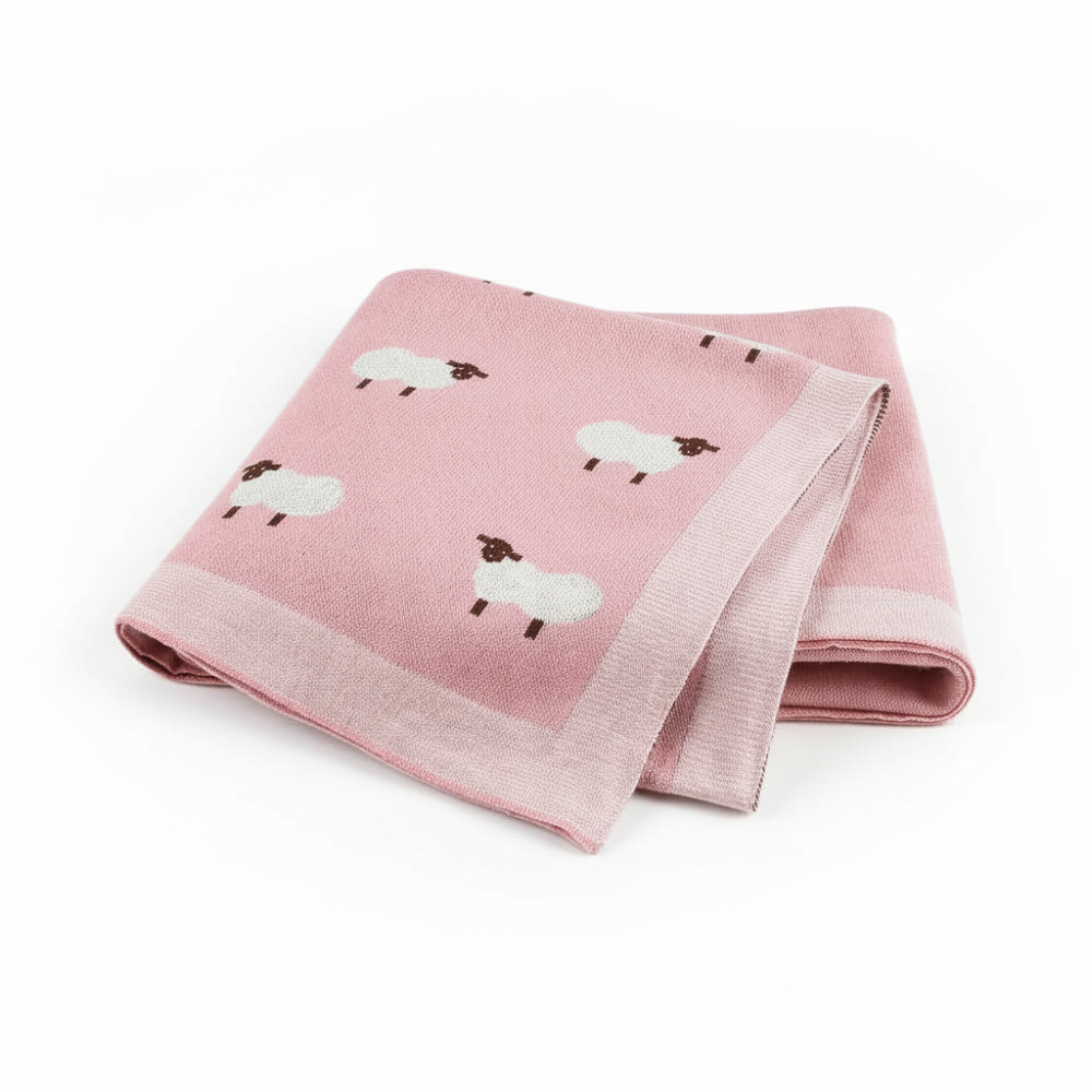 Knitted cotton baby blanket keeps babies warm and cosy – Breathable and soft | Newborn essential