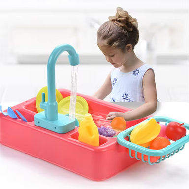 Sink playset with working tap – educational pretend play | toy kitchen