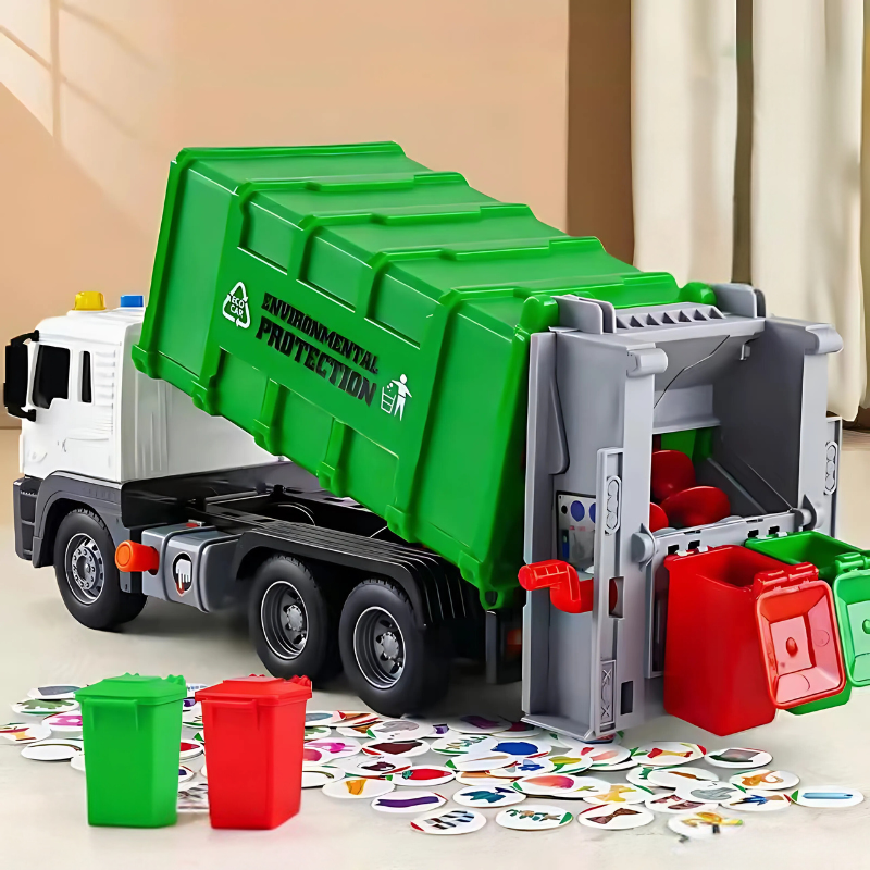 Toy bin lorry with light and sound – moving parts, sturdy design | kids 3+