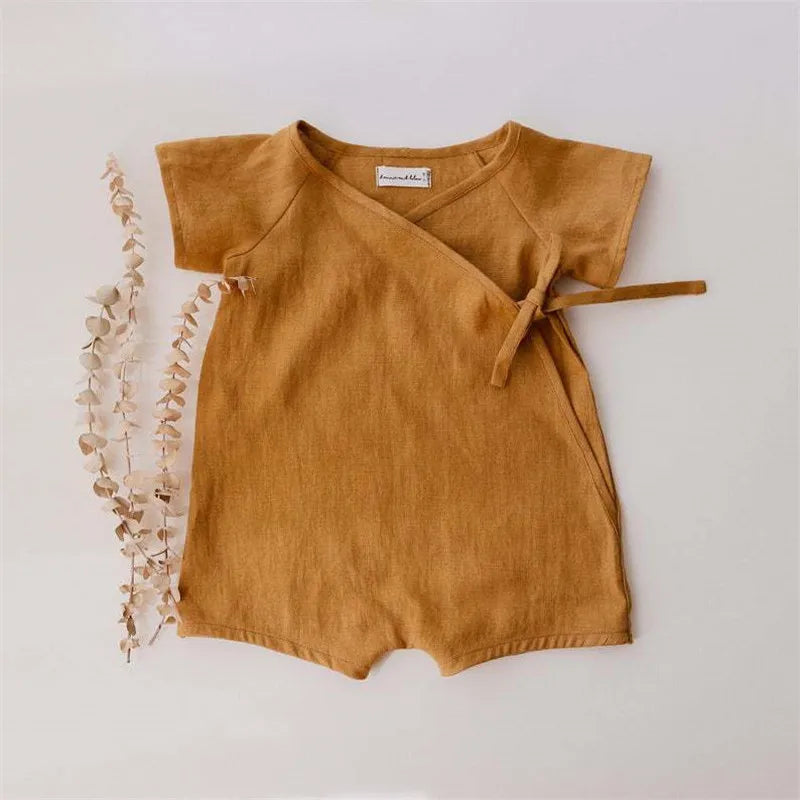 Linen summer romper for babies – breathable, soft and unisex | Little ones