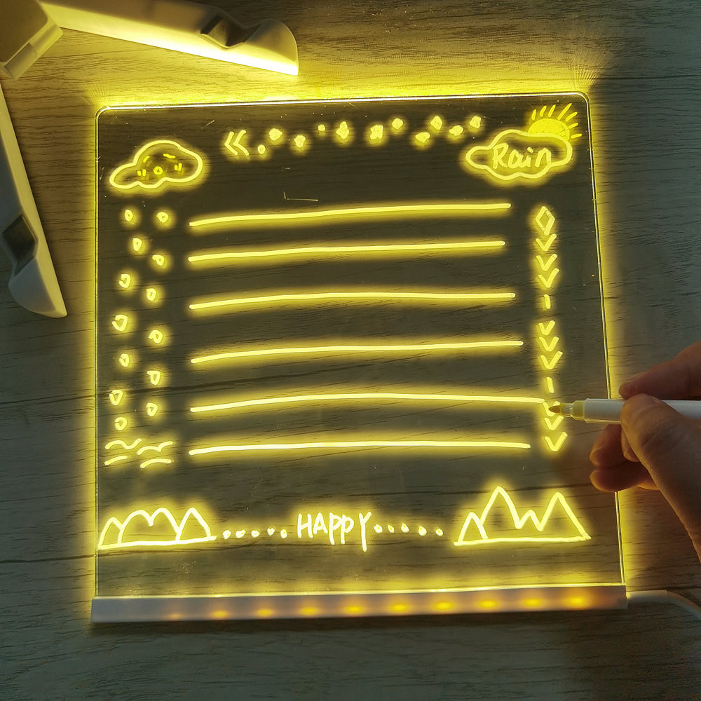 LED drawing board with glowing effect – reusable, includes marker | for kids