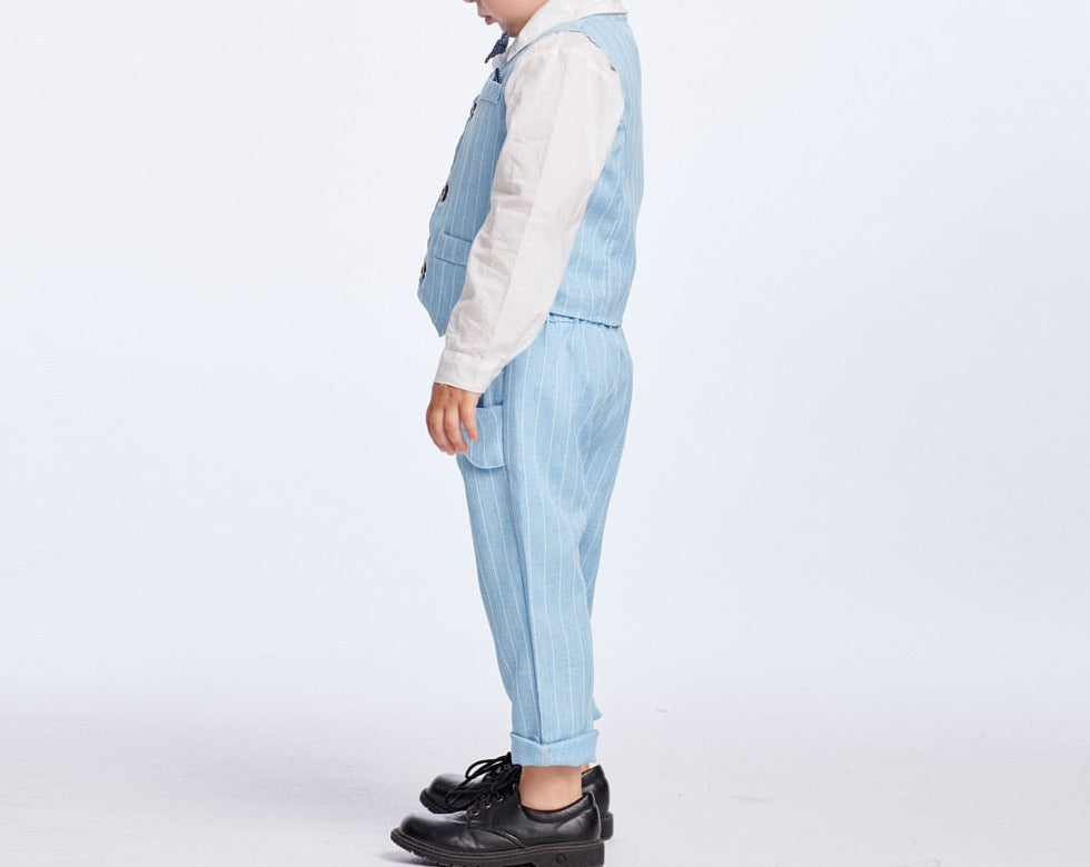 Baby boy's 3-piece party outfit – blouse, gilet & trousers | smart occasion wear