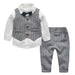 Baby boy's 3-piece party outfit – blouse, gilet & trousers | smart occasion wear