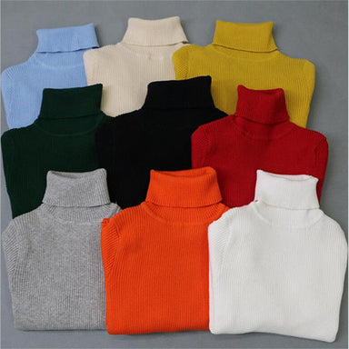 Kids' ribbed roll neck jumper – soft cotton, warm, versatile | boys and girls