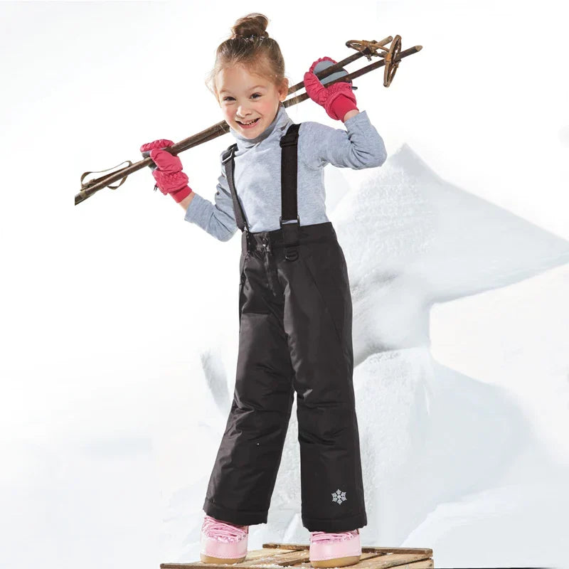 Warm waterproof ski trousers for kids – flexible fit, reflective details | winter sports gear