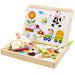 Magnetic drawing board with shapes – chalkboard, wooden design | for toddlers