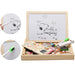 Magnetic drawing board with shapes – chalkboard, wooden design | for toddlers
