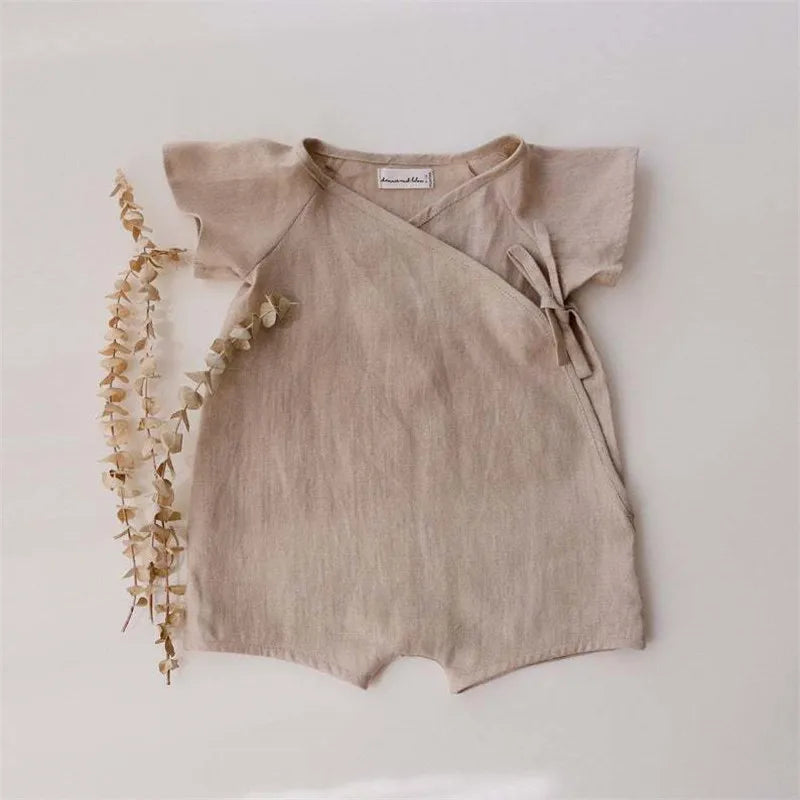 Linen summer romper for babies – breathable, soft and unisex | Little ones