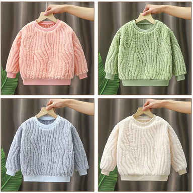 Girls' plush jumper with soft inner lining – warm, breathable, machine washable | kids jumper
