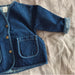 Soft denim baby jacket – press studs, roomy pockets | Unisex 9 months–3 years