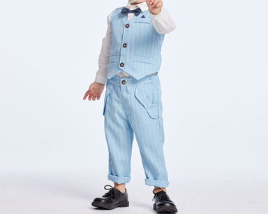 Baby boy's 3-piece party outfit – blouse, gilet & trousers | smart occasion wear
