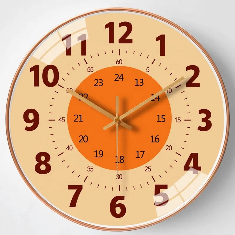 Children's wall clock for learning to tell time – clear design, easy to hang | ages 2+