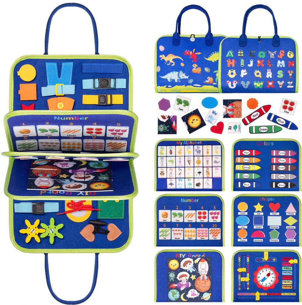 Busy book activity book for toddlers – felt, interactive, portable | Ages 1+