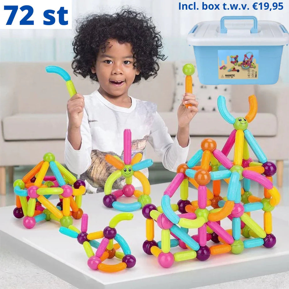 Magnetic building blocks – STEM learning, bright colours | kids construction toy
