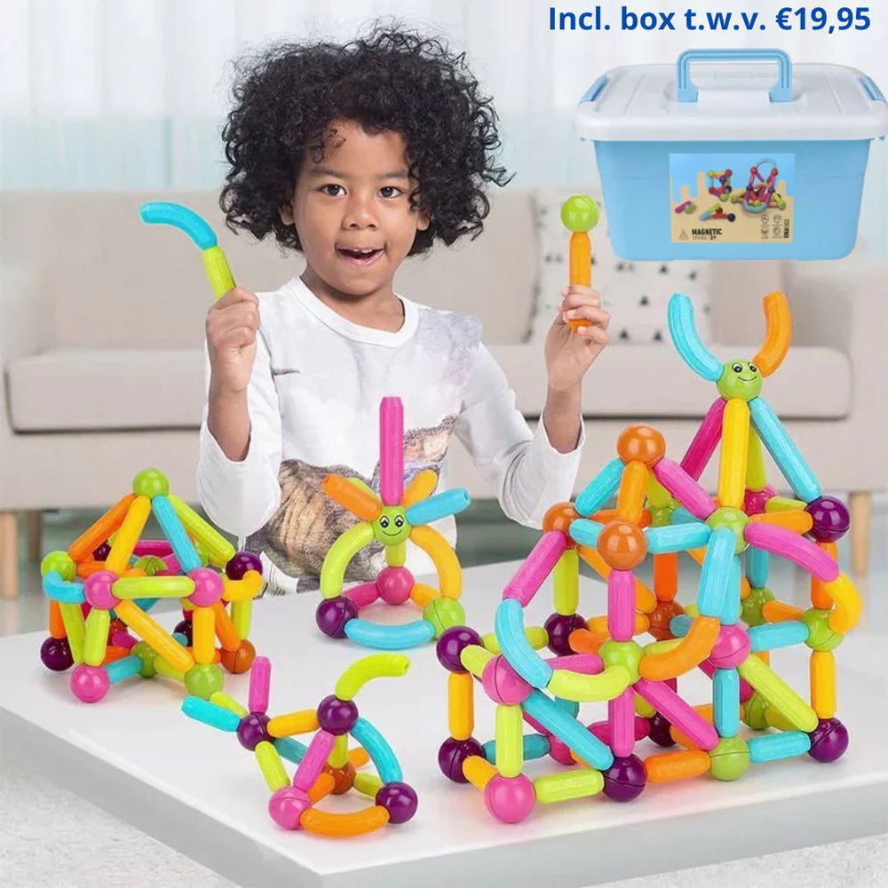 Magnetic building blocks – STEM learning, bright colours | kids construction toy