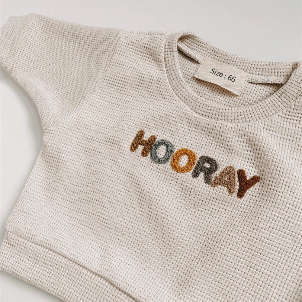 Waffle jumper and trousers set – soft, breathable, trendy | unisex baby