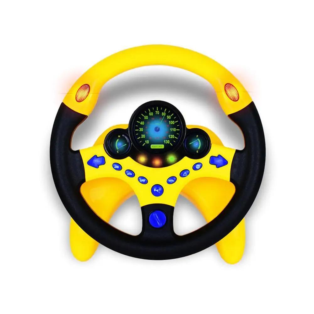 Interactive steering wheel toy with light and sound effects – suction cup, adjustable volume | kids