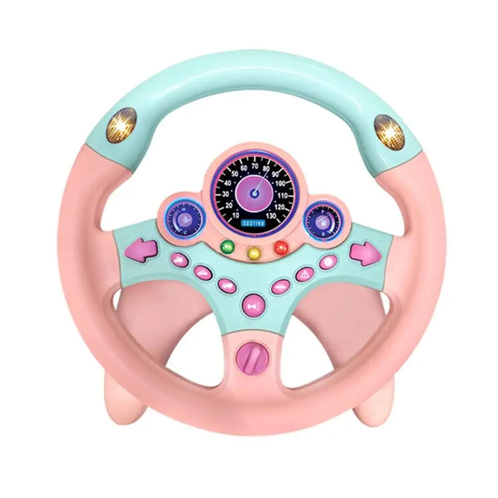 Interactive steering wheel toy with light and sound effects – suction cup, adjustable volume | kids