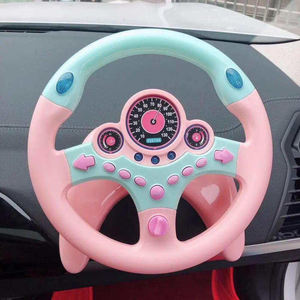 Interactive steering wheel toy with light and sound effects – suction cup, adjustable volume | kids