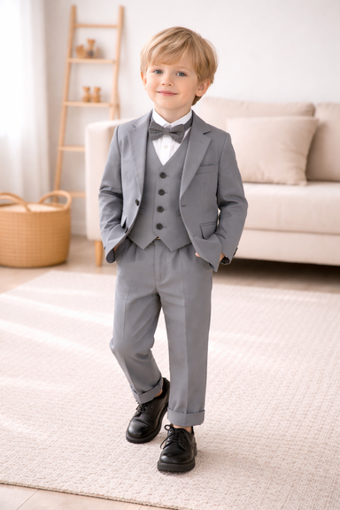 Boys' tuxedo set with blazer and bow tie – complete smart outfit | weddings