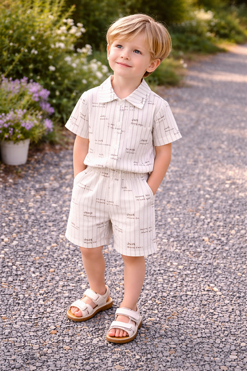 Baby summer set in soft, breathable cotton – shirt and shorts | 0–4 years