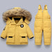Quilted baby snowsuit for cold days – soft hood, zip fastening | winter outerwear